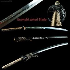 Hand Forged Choji Hamon Unokubi Zukuri Blade Japanese Clay Tempered Katana Sword picture