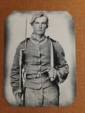 Civil War Confederate-musket-bowie-Historical Museum Quality tintype C079RP picture