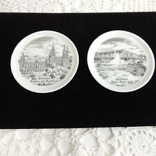 M&K Bavaria Western Germany Souvenir Plates Rathaus and Rhein Main Halle 4 inch picture