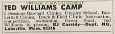 1969 Ted Williams Sports Camp Westville MASS Baseball Clinic 2