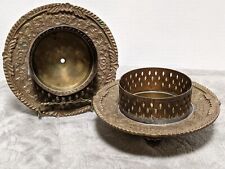 Pair Of Quality Brass Ornate Pillar Candle Holders picture