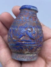 Rare Authentic Old Natural Lapis Lazuli Stone Roman Greek Medicine Bottle picture