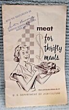 Vintage 1961 USDA Meat For Thrifty Meals Home Garden Bulletin Food Guide FREE SH picture