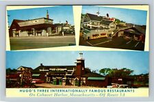 Cohasset Harbor MA-Massachusetts, Hugo's Three Restaurants, Vintage Postcard picture