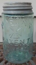 Antique Mason's Patent Nov. 30th 1858 Pint Aqua picture
