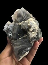 750g Natural Fluorite with Calcite Crystal Mineral Rock Specimen from Pakistan picture