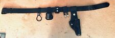 Vintage Black Leather Police Belt gun holster JAY-PEE Officer name on back picture