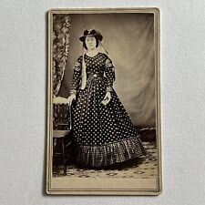 Antique CDV Photograph Beautiful Young Fashionable Woman Holding Northfield VT picture