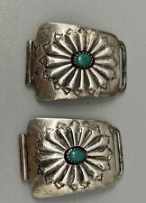 Vintage Bennie Kee Scott Native American Sterling Silver Turquoise  Watch Ends picture