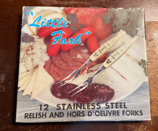 Vintage Little Forks - Set Of 12 - Stainless Steel - Original Box picture