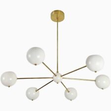 6 light ASTER Mid Century Modern Raw Brass Pendant Sputnik chandelier picture