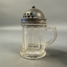 Antique Atterbury and Co 1873 Dual Salt and Pepper Shaker EAPG Glass Pewter Rare picture