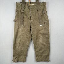 80s East Germany Rain Camo Insulated Cargo Pants M 48 Green Suspenders 36x25 picture