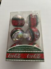 Coca Cola Stained Glass Light Covers X6 Christmas Cavanagh Vintage 1997 picture