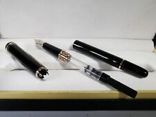 Luxury 163 Resin Series Bright Black+Gold Clip 0.7mm nib Fountain Pen NO BOX picture