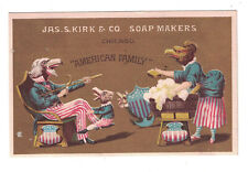 Jas S Kirk Soap Chicago trade card 1880s Mr & Mrs American Eagle Family picture