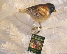 2015 OLD WORLD CHRISTMAS - OREGON JUNCO - CLIP ON BLOWN GLASS ORNAMENT NEW picture