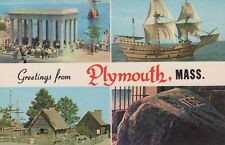 Pilgrimage Attractions in Plymouth Massachusetts Chrome Vintage Post Card picture