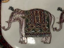 Handpainted Vintage Indian Elephant Platter by ORIENTAL ACCENTS, 14.25
