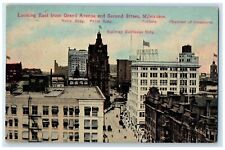 1913 Looking East Grand Avenue Second Street Bldg. Milwaukee Wisconsin Postcard picture