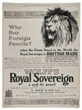 1912 Wolff's Royal Sovereign Pencil Ad Punch Magazine UK Original ~8x10.5