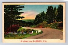 Lampson WI-Wisconsin, General Greetings Road View, Vintage c1950 Postcard picture