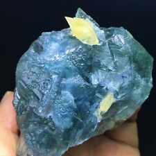 214g Natural Bicolor Fluorite Yellow Calcite Flower picture