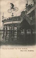 Bicycle Jump Off West Pier Brighton Prof Reddish UK c1910 Postcard picture