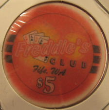 Vintage Freddie's Club Casino Fife, WA $5 Poker Blackjack Chip - Washington picture
