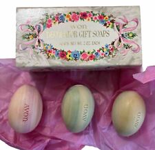 Vintage Avon Soap Pastel Colors Decorator Gift Egg Shaped Soaps 2 oz ea lot of 3 picture