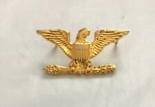 Vintage...American Eagle Shield, Wheat and Oats Pin...Military..Gold Tone V.H.B. picture