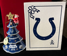 2010 Danbury Mint Indianapolis Colts Football CHRISTMAS TREE Ornament Santa Star picture