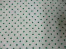 Vintage White Flannel Fabric with Green Mini Polka Dots - 35