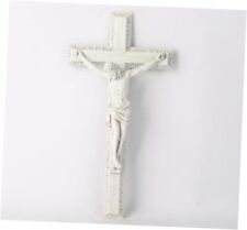 BC Catholic Crucifix Wall Cross, Religious Plaster Crucifix 12 inches H White picture