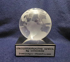 RARE Concorde Circumnavigating Africa Souvenir Glass Globe SIGNED picture