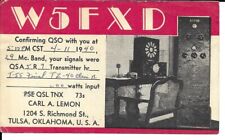 QSL 1940 Tulsa Oklahoma   radio card picture