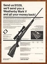 1977 Weatherby Mark V Rifle Vintage Print Ad/Poster Gun Hunting Man Cave Bar Art picture