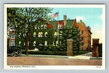 Massillon OH-Ohio, City Hospital, Automobile Vintage Souvenir Postcard picture