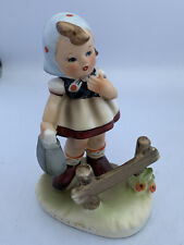 Vintage Arnart Girl with Bag and Fence  Figurine  Japan picture
