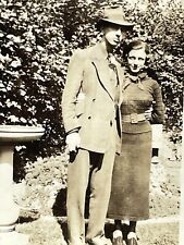 UA Photograph 1936 Cute Couple Handsome Man Pretty Woman Suit Fedora picture