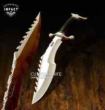 IMPACT CUTLERY CUSTOM HUNTING BOWIE KNIFE BULL HORN HANDLE- 1614 picture