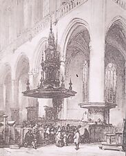 The Sermon, Johannes Bosboom, Magic Lantern Glass Slide picture