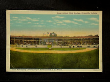Postcard Bosse Athletic Field Stadium Evansville IN American Flags Baseball A1 picture