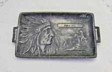 Vintage Almar-Point Pot Metal Indian Scene Business Card Holder - Tampa FLA picture