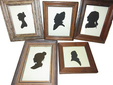 GROUPING OF FIVE(5) FRAMED SILHOUETTES OF FAMOUS PEOPLE~ONE SIGNED LBJ~#4 picture