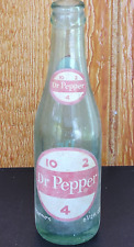 Vintage Dr Pepper Bottle 10 2 4 Soda Pop Green Glass Red White Label Empty picture