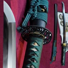 Japanese Wakizashi Katana Sword High Carbon Steel Blade Clay Tempered Sharp#0966 picture