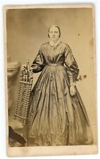 Antique ID'd CDV  c1860s Civil War Tax Stamp Lovely Woman in Dress West Chester picture