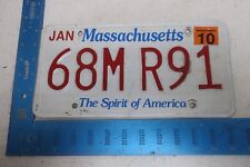 Massachusetts License Plate Tag 2010 10 MA Natural Sticker 68M R91 picture
