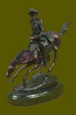 Frederic Remington Cowboy on Horse Art Deco Western Bronze Sculpture Statue Sale picture